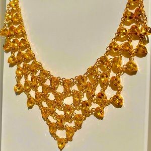 Ladies Exquisitely Crafted Spiderweb 18K Yellow Gold 59CTW GDAA Citrine Necklace
